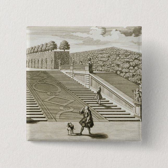 Steps to the garden terrace, Belvedere Palace, Vie Pinback Button (Front)