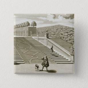 Steps to the garden terrace, Belvedere Palace, Vie Pinback Button