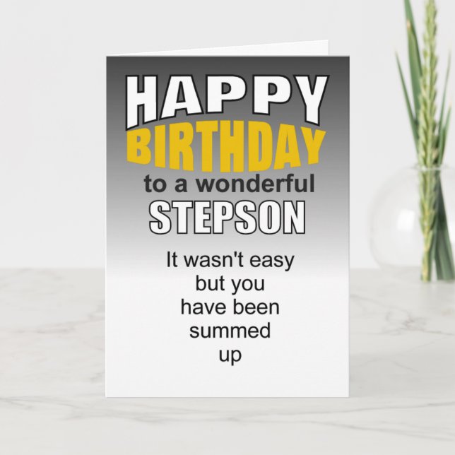 stepson happy birthday wish card (Front)