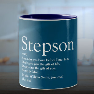 Stepson Typographic Fun Blue Two-Tone Coffee Mug
