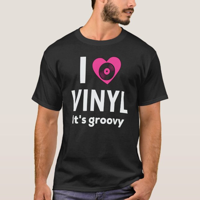 Stereo Vinyl Record Buff Music Disc Player Audio A T-Shirt (Front)