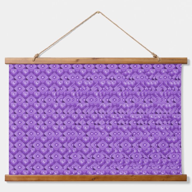 Stereogram 3d Heart Hands purple design art Hanging Tapestry (Front)
