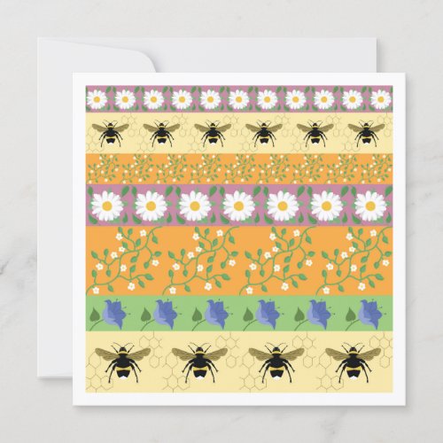 Stereogram 3D hidden bees  flowers secret image Invitation