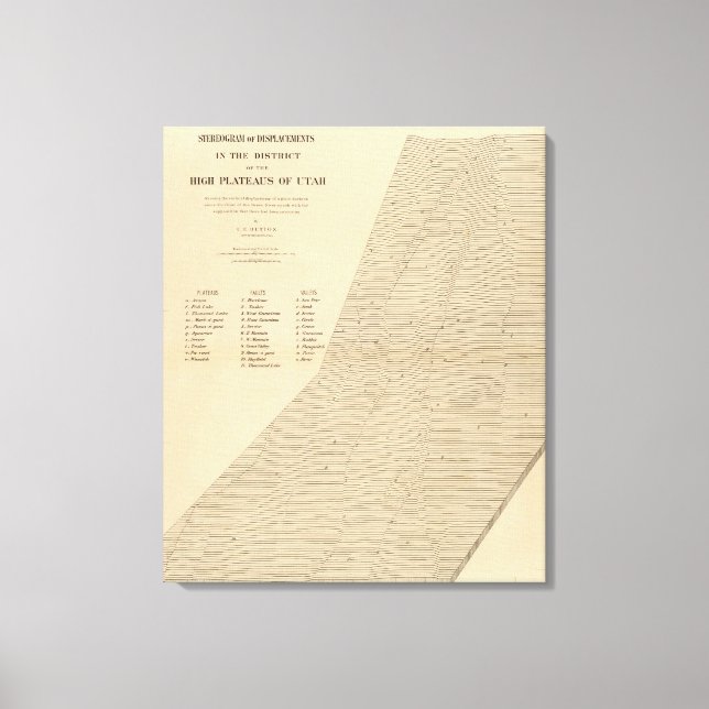 Stereogram of displacements Utah Canvas Print (Front)