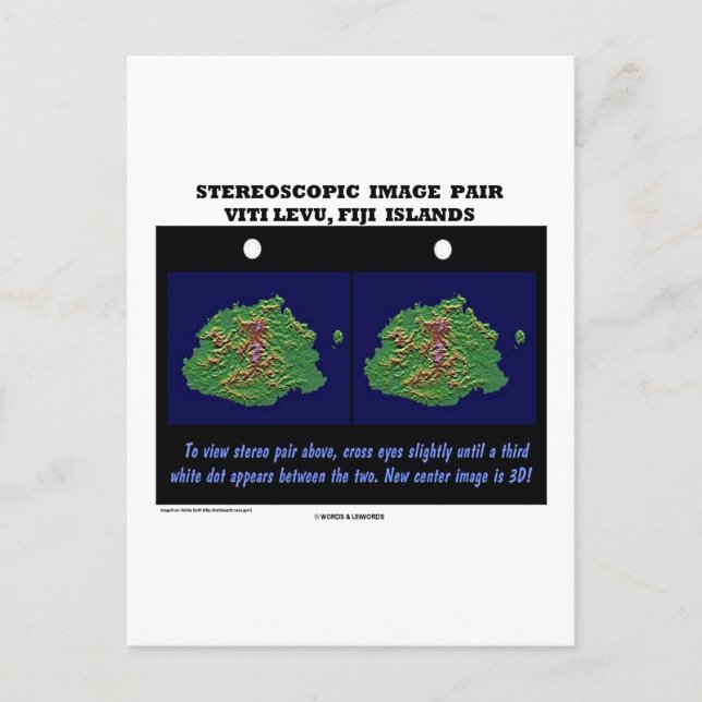 Stereoscopic Image Pair Viti Levu, Fiji Islands Postcard (Front)