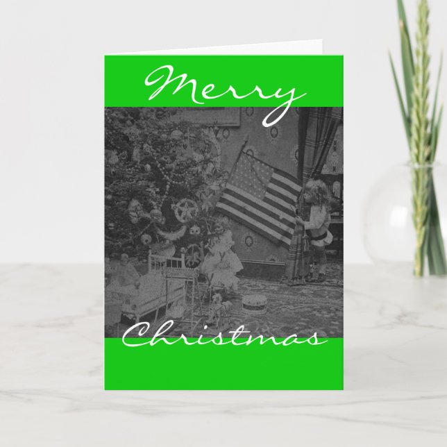 Stereoview - Patriotic  Christmas circa 1901 Holiday Card (Front)