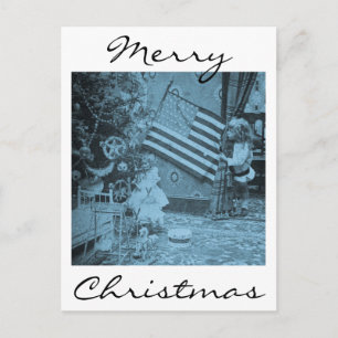 Stereoview - Patriotic Christmas circa 1901 Holiday Postcard