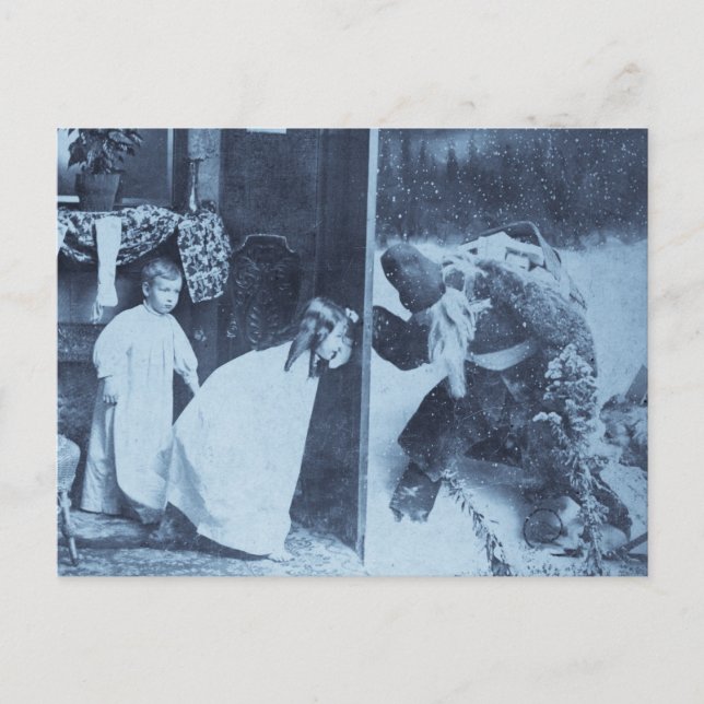 Stereoview - Santa?  circa 1899 Holiday Postcard (Front)
