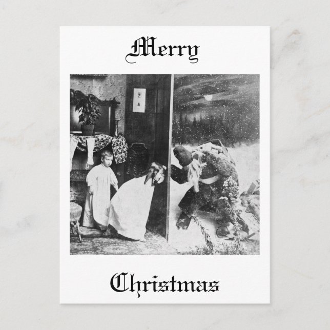 Stereoview - Santa?  circa 1899 Holiday Postcard (Front)