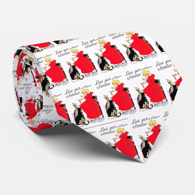 "Sterilized pure milk from the Vingeanne" Neck Tie (Rolled)