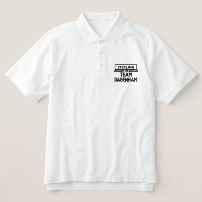 Sterling 1, TEAM DAGENHAM Embroidered Polo Shirt (Design Front)