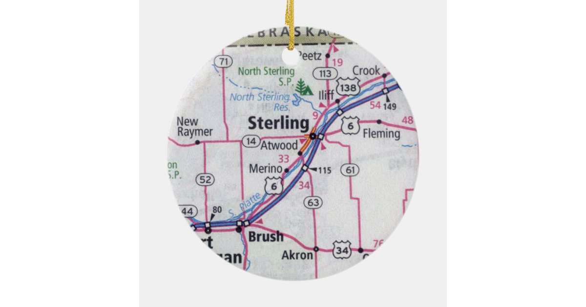 Sterling CO Map Ceramic Ornament | Zazzle