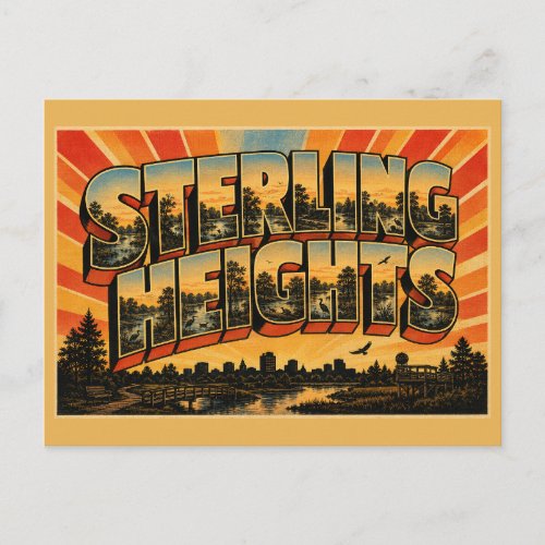 Sterling Heights Michigan River Woodland Wetland Postcard