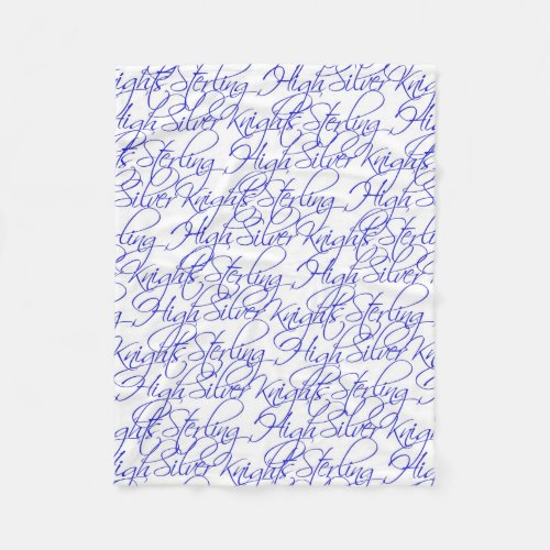 Sterling High Script Text II Custom Fleece Blanket