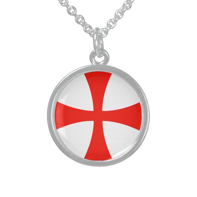 Sterling necklace Knights Templar (Front)