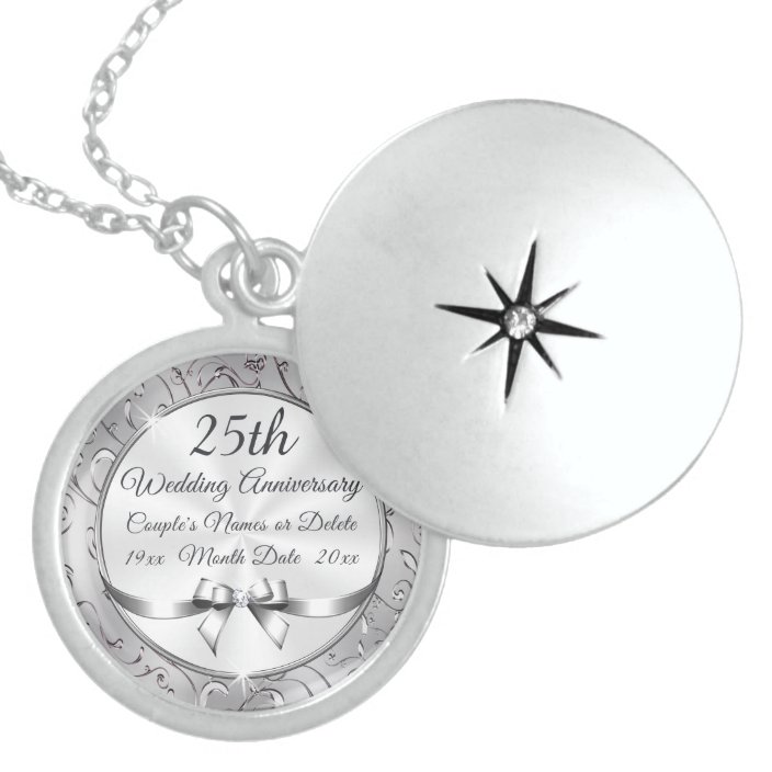 Sterling Silver 25th Anniversary Gifts for Wife Locket Necklace