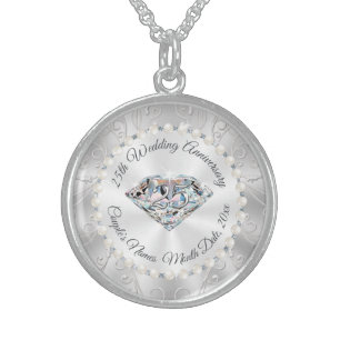 Sterling Silver 25th Wedding Anniversary Necklace