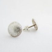 Sterling Silver Button Stud Earrings (Front)