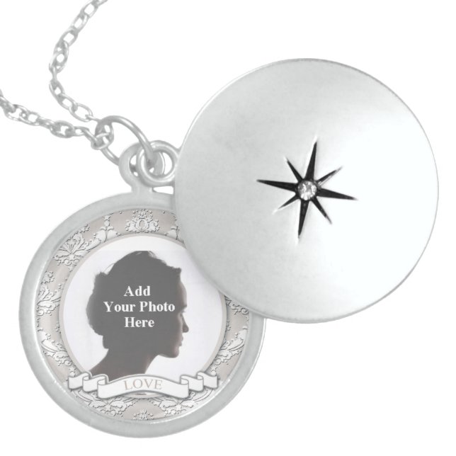 Sterling Silver Customizable Love One Locket Neckl Necklace (Front)