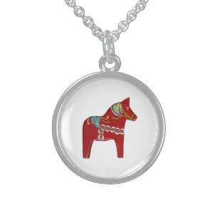 Sterling Silver Dala Horse Necklace