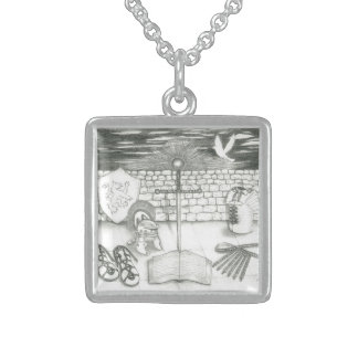 Sterling Silver-Framed Armor Necklace