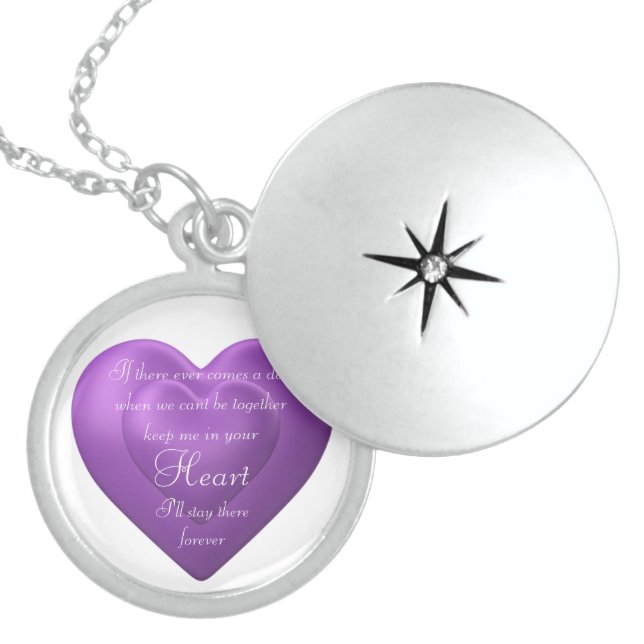 Sterling Silver Heart necklace with Quote (Front)