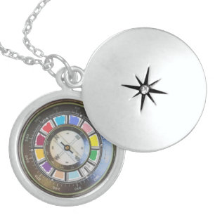 Sterling silver Locket Faux Compass Necklace