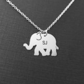 Sterling Silver Lucky Elephant Necklace  (Front)
