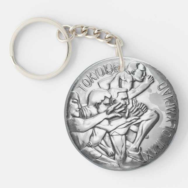 Sterling Silver Medal Tokyo Olympics 1964 Keychain (Front)
