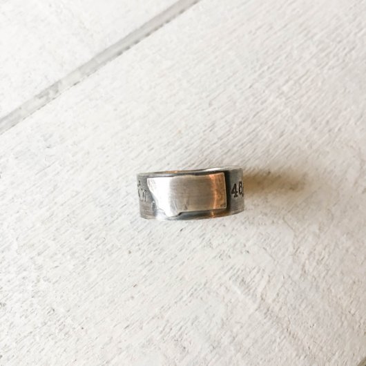 Sterling Silver Montana GPS Ring (Front)