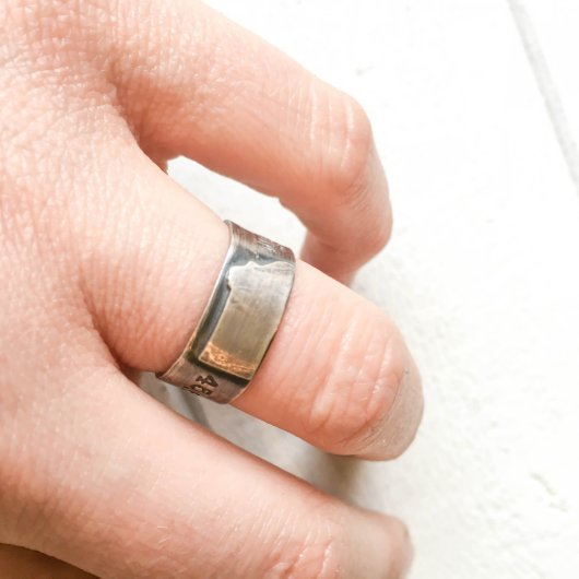 Sterling Silver Montana GPS Ring (Front)