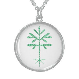 Sterling Silver Necklace with Green Sapling