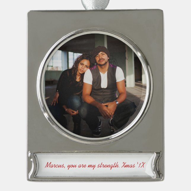 Sterling Silver Plated Ornament Photo Keepsake (Front)