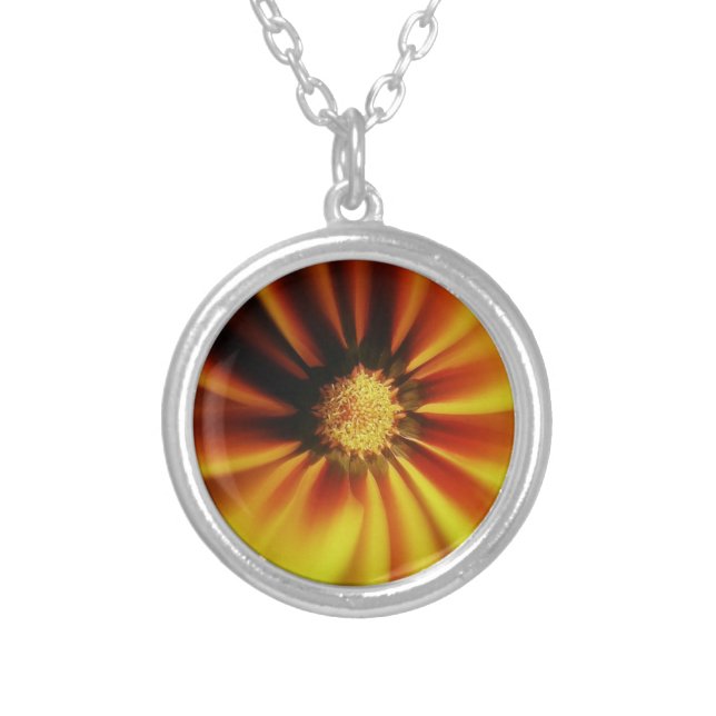 Sterling Silver Plated Sunflower Necklace (Front)