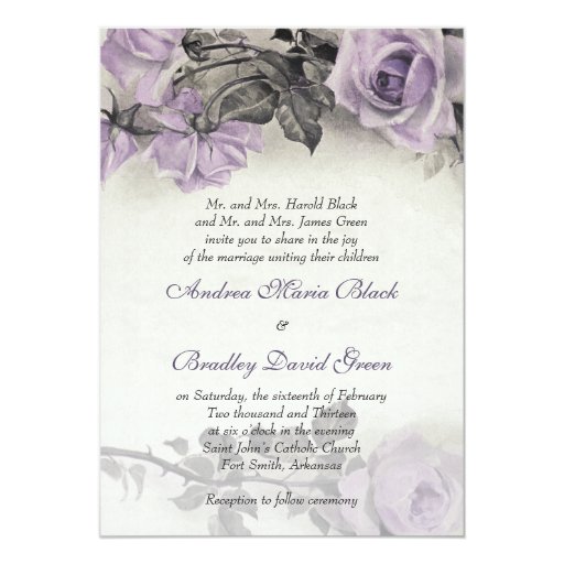 Purple Rose Wedding Invitations 2