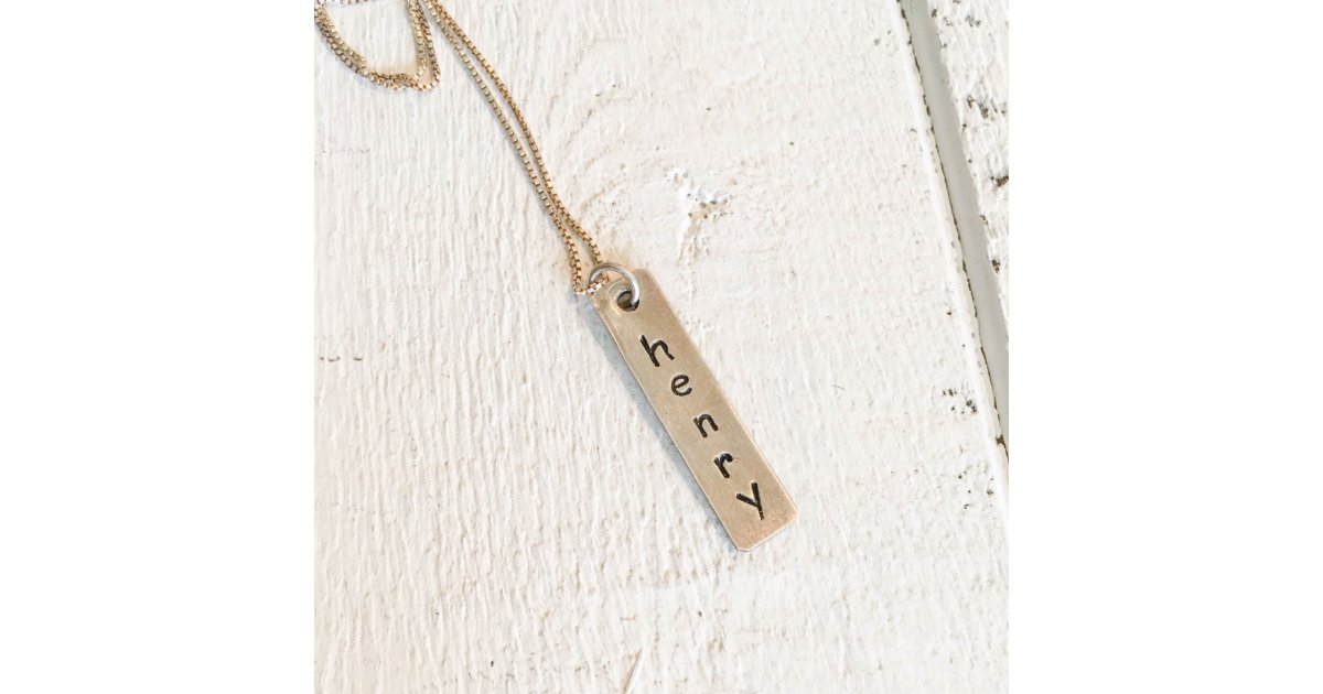 Sterling Silver Rectangle Pendant Necklace Zazzle