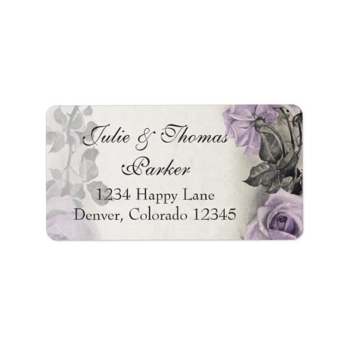 Sterling Silver Rose Wedding Address Labels