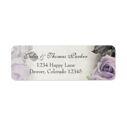 Sterling Silver Rose Wedding Return Address Label