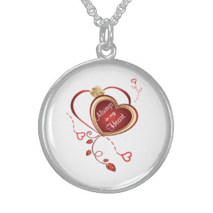 Sterling Silver Round Locket/Always in my Heart Necklace