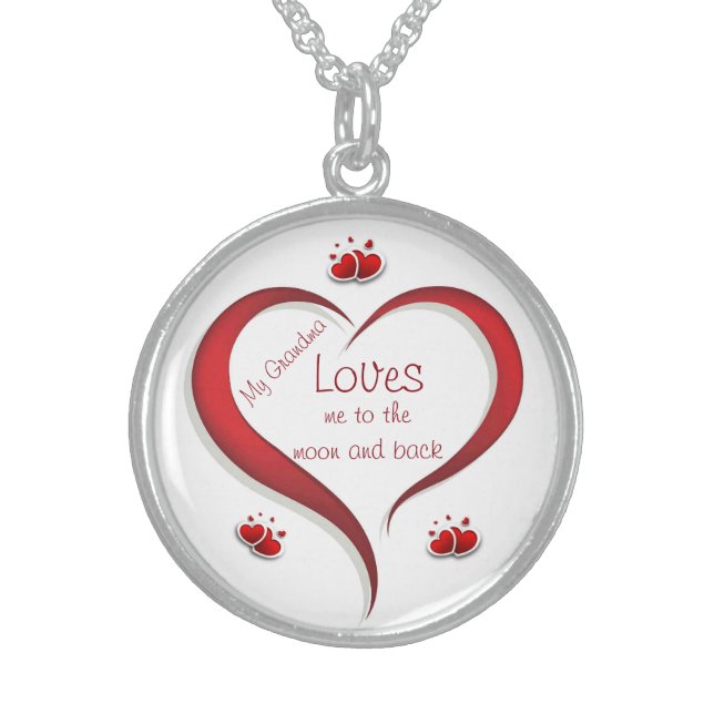 Sterling Silver Round Locket/Granddaugther Necklace (Front)