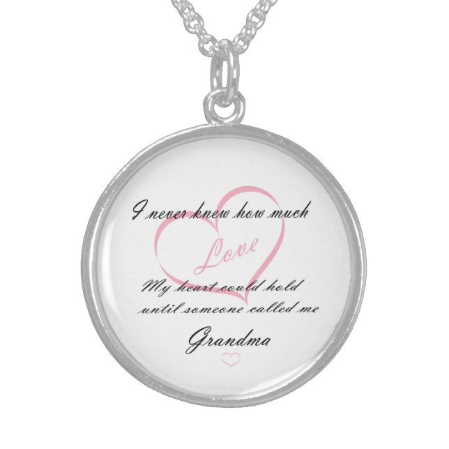 Sterling Silver Round Locket/Love Necklace (Front)