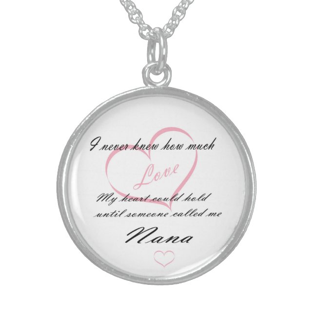 Sterling Silver Round Locket/Nana Necklace (Front)