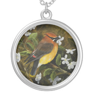 Sterling Silver Square necklace with Bird