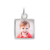 Sterling Silver Square Photo Charm With Bangle (Front)
