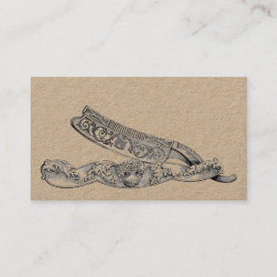 Sterling Straight Razor / Extra Thick Natural Business Card