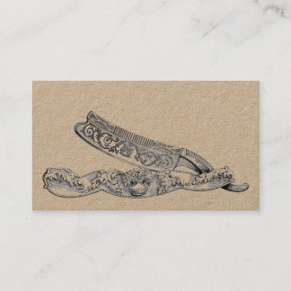 Sterling Straight Razor / Extra Thick Natural Business Card