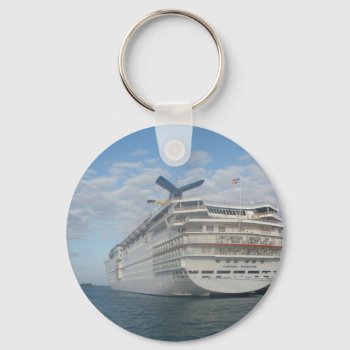 Stern Of The Carnival Sensation Cruise Ship Keychain by frugalmommatobe at Zazzle