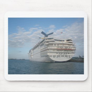 Stern Of The Carnival Sensation Cruise Ship Mouse Pad by frugalmommatobe at Zazzle