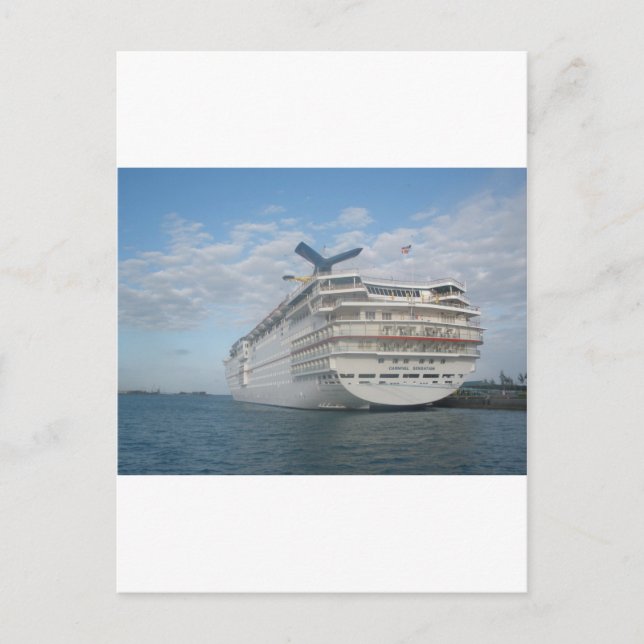 Stern of the Carnival Sensation Cruise Ship Postcard (Front)