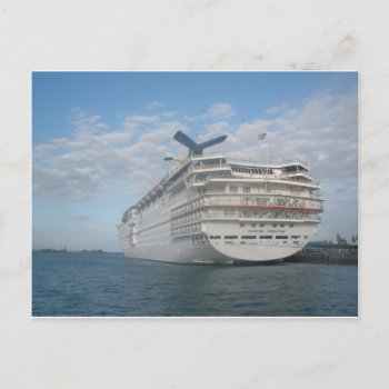Stern Of The Carnival Sensation Cruise Ship Postcard by frugalmommatobe at Zazzle